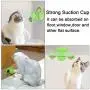 LATTOOK Windmill Cat Toy, Interactive Puzzle Cat Toy with Suction Cup, Scratching Tickle Cats Hair Brush, Portable Turntable Grooming Shedding Massage Tickle with Catnip and Bells