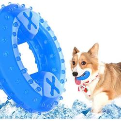 NWK Pet Teether Cooling Chew Toy for Dogs Teething Toy for Puppies, Fit with Treats for More Fun (Chewing Ring)