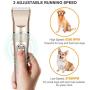 oneisall Dog Clippers Waterproof, 2-Speed Professional Rechargeable Cordless Pet Grooming Hair Shaver Set for Small Medium and Large Dogs Cats-Gold
