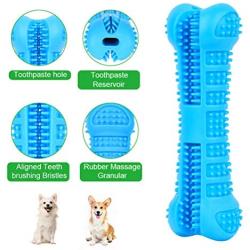 Emoly Dog Toothbrush Care Cleaning Stick - Dog Toothbrush Chew Toy Stick for Dog Dental Care- Safe, Bite Resistant Natural Rubber Toy Bone for Teeth Cleaning- Suitable for All Breed of Dogs (Blue)