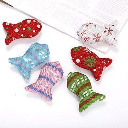 ocijf179 Pet Toy 3Pcs Christmas Series Funny Interactive Simulated Fish Cat Toys Pet Supplies - Random Color 3pcs