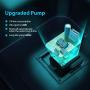 DADYPET Cat Water Fountain 84oz/2.5L Pet Fountain with 5 Filters, Auto Power Off Pump with LED Light, Automatic Pet Drinking Fountain with Silent Pump(<20dB) , Translucent for Water Level Visible