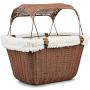 PetSafe Happy Ride Wicker Bicycle Basket for Dogs and Cats - Stylish Weather Resistant Wicker Material - Comfortable, Easy to Clean Soft Liner - Removable Sun Shield Included - Best for Pets up to 13 lb