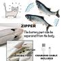 Simulation Electric Doll Fish, Electric Cat Toy Simulation Plush Fish Shape Doll, Realistic Cat Kicker Fish Catnip Toy Funny Interactive Pets Pillow Chew Bite Kick Supplies for Cat/Kitty/Kitten Silver