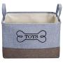 Morezi Durable Canvas Dog Toy bin Storage with Handle, Puppy Toy Basket, Doggie Toy bin - Idea for Carry Small Dog Puppy Toys, Blankets, Diaper, leashes and Dog Stuff