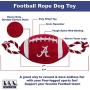 Pets First NCAA Alabama Crimson Tide Football Dog Toy, Tough Quality Nylon Materials, Strong Pull Ropes, Inner Squeaker, Collegiate Team Color