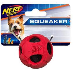 Nerf Dog Bash Rubber Wrapped Tennis Ball Dog Toy, Lightweight, Durable and Water Resistant, 2 Inches, for Small/Medium Breeds, Single Unit, Red