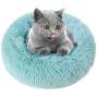 otoez Round Plush Donut Pet Bed Fur Donut Cuddler Warm Soft Dog Cat Cushion Bed Calming Bed Non-Slip Bottom (15''/19''/23/27''/31/39)