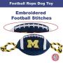 Pets First NCAA Michigan Wolverines Football Dog Toy, Tough Quality Nylon Materials, Strong Pull Ropes, Inner Squeaker, Collegiate Team Color