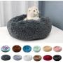 Blusea Donut Cuddler Pet Bed, Self Warming Cat Bed, Ultra-Soft Dog Calming Cushion Kennels, Washable Round Plush Sofa Bed for Cats Dogs Kittens Puppies Indoor, Diameter 15.7- 39.4