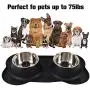 Patimate Stainless Steel Dog Bowl - Pet Bowls Food Water Feeder with Non-Skid No Spill Silicone Mat and Strong Suction Cup for Pets Small Medium Large Dogs Patimate Stainless Steel Dog Bowl - Pet Bowls Food Water Feeder with Non-Skid No Spill Silicone Mat and Strong Suction Cup for Pets Small Medium Large Dogs