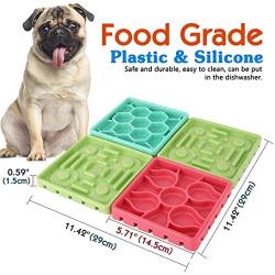 gutongyuan 4PCS Dog Lick Pad, Slow Feeder Dog Bowls with Non-Slip Suction Cups,Snuffle Mat for Dogs,Calming Mat for Dog Anxiety Relief, for Pet Bathing, Grooming, and Training