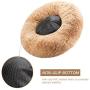 HZBOYA Plush Round Pet Bed for Cats or Small Dogs Soft Donut Calming Cushion Bed Enjoy Sleep, Anti-Slip Durable Machine Washable Self Warming Indoor