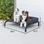 PetFusion Ultimate Elevated Outdoor Dog Bed. Large Portable 7” Raised Pet Bed. 39”x31”x7” (lwh). 370gsm Water Resistant Polyester. Steel Frame Construction. Protective Cover Incl. 12 Month Warranty