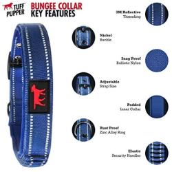 Tuff Pupper Small (13-17’) Heavy Duty Dog Collar with Handle and Medium Midnight Blue Metro - No Pull Dog Harness Bundle