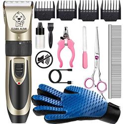 ELMA ALMI Dog Clippers for Grooming - Dog Grooming Clippers, Dog Clippers Low Noise Pet Clippers Rechargeable, Dog Grooming Kit, Dog Trimmers Clippers Professional