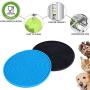 WHIPPY 2 Pack Lick Mat for Dogs/Cats, Slow Feeder Dog Peanut Butter Lick Pad with Strong Suction Relieve Anxiety Dog Distraction Lick Mat Bathing Grooming Training, Blue/Black