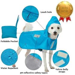 Blueberry Pet 7 Patterns Lightweight Packable Reflective Dog Raincoat or Poncho