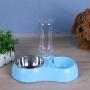 Hovico tainless Steel Dog Bowl Detachable Self-Distributing Gravity Pet Water Drinker and Feeder,Pet Food Water Feeder with Automatic Water Bottle