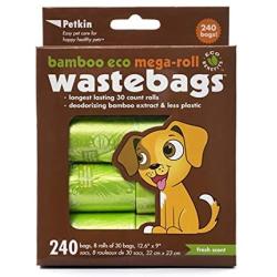 Petkin Bamboo Eco Mega-Roll Waste Bags - 240 count
