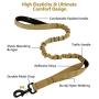 rabbitgoo Tactical Dog Harness and Bungee Dog Leash Set for Large Medium Dogs, Molle Vest for Service & Training Military Dogs Adjustable Training Hunting Dog Tactical Vest, Tan, L, Chest (31.5-41.3”)
