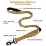 rabbitgoo Tactical Dog Harness and Bungee Dog Leash Set for Large Medium Dogs, Molle Vest for Service & Training Military Dogs Adjustable Training Hunting Dog Tactical Vest, Tan, L, Chest (31.5-41.3”)