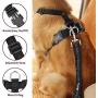 SlowTon Dog Car Harness Plus Connector Strap, Multifunction Adjustable Vest Harness Double Breathable Mesh Fabric with Car Vehicle Safety Seat Belt