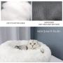 Blusea Donut Cuddler Pet Bed, Self Warming Cat Bed, Ultra-Soft Dog Calming Cushion Kennels, Washable Round Plush Sofa Bed for Cats Dogs Kittens Puppies Indoor, Diameter 15.7- 39.4