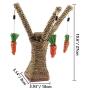 Litewood Pet Climbing Tree Toy Cat Rattan Grass Scratcher Bunny Fun Tree Rabbit Toy Small Animal Climbing Frame Activity Center with Carrot for Cat Rabbit Hamster