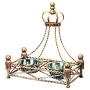Luxury Iron Gold Crown Dog Cat Pet Feeder Dish Bowl Jeweled Antique Victorian