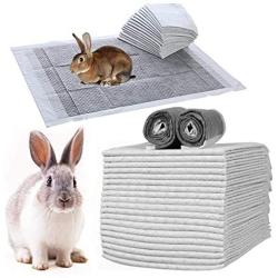 Pet Diaper Disposable Super Absorbent Healthy Clean Nappy Mat for Rabbit Cage Pad Diaper Supplies for Reptiles Cats and Small Animals (50 pcs Gray)