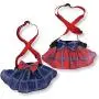 FunnyDogClothes Pack of 2 Dog Skirt Female Diapers with Suspenders for Small and Large Pet 100% Cotton Plaid Tartan Blue Red (XL/XXL Waist 22''- 32'')