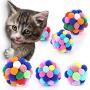 WangNana 1PC/3Pcs Fun Cat Toy Stuff Catnip Handmade Bell Bouncing Ball Pet Supplies Pet Toy Cat and Dog Built-in Scratching Device 7cm1PCS