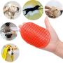 3Pcs Dog Grooming Brush, Pet Silicone Shampoo Bath Brush Soothing Massage Anti-Skid Rubber Comb with Adjustable Ring Handle for Long Short Hair Medium Large Pets Dogs Cats, Tangles and Dead Undercoat