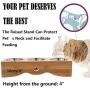 Raised Pet Bowls Elevated Pet Feeder Bowl Dog Cat Feeder Bowls Bamboo Cat Bowl Stand Holder with Stand and 3 Stainless Bowls for Small Dog Cat