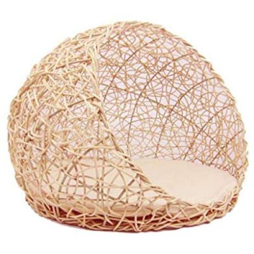 WWYM Four Seasons Universal Cat Litter Semi-Open Large Pet Bed Toy Removable and Washable Rattan Kennel