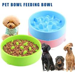 Rxan Dog Slow Feeder Bowl, Anti-Gulping Pet Slower Food Feeding Dishes Fun Slow Feeding Eating Anti Slip Dog Bowls for Large Medium Small Dogs