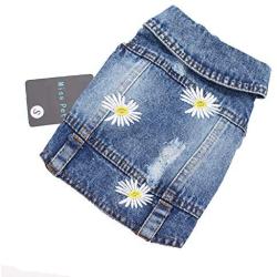 Pet Clothes Denim Dog Costume Summer Cowboy Vest Daisy Shirt Jeans Jacket Puppy Clothing for Chihuahua Yorkies