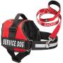 Industrial Puppy Service Dog Vest with Hook and Loop Straps & Matching Service Dog Leash Set - Harnesses from XXS to XXL - Service Dog Harness Features Reflective Patch and Comfortable Mesh Design