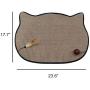 PetLike Cat Scratching Mat Natural Sisal Cat Scratcher Mat with Feather, Scratching Pad Sisal Protect Furniture