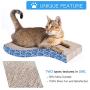 Karaseno Cat Scratch Pad, Cat Scratcher Cardboard, Cat Scratching Pad, Unique Double Texture Surface Durable Design, Wave Curved Shape, Reversible, with 100% Organic Catnip