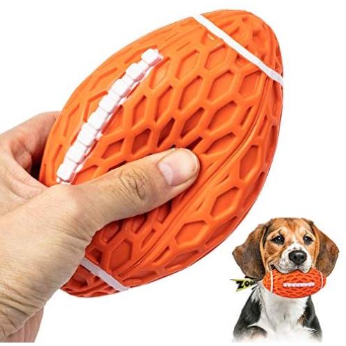 Squeaky Dog Toys for Aggressive Chewers: Rubber Puppy Chew Ball with Squeaker, Almost Indestructible Durable Interactive Pet Toy for Medium Large Breed Dogs Puppies Squeaky Dog Toys for Aggressive Chewers: Rubber Puppy Chew Ball with Squeaker, Almost Indestructible Durable Interactive Pet Toy for Medium Large Breed Dogs Puppies