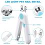 Dog Nail Clippers with LED Light, Dog Cat Pet Nail Clipper with Transparent Cover to Avoid Nail Splashing, Razor Sharp Blade, Free Nail Files and Steel Comb, Pet Nail Trimmers for Pet Claw Care