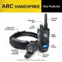 Dogtra ARC HANDSFREE Remote Training Dog Collar - 3/4 Mile Range, Hands free Remote Controller, Waterproof, Rechargeable, 127 Training Levels, Vibration - includes PetsTEK Dog Training Clicker
