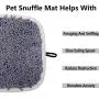 LAMTWEK Snuffle Mat for Dogs, 17'' x 21'' Dog Snuffle Mat Interactive Feed Game for Boredom, Encourages Natural Foraging Skills and Stress Relief, Easy to Fill/Machine Washable (with 2PCS Suction Cups LAMTWEK Snuffle Mat for Dogs, 17'' x 21'' Dog Snuffle Mat Interactive Feed Game for Boredom, Encourages Natural Foraging Skills and Stress Relief, Easy to Fill/Machine Washable (with 2PCS Suction Cups
