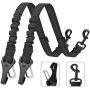 XIRGS Dog Seat Belt, Upgrade 2 in 1 Latch Bar Attachment Dog Car Seatbelt Metal Buckle Elastic Buffered Reflective Nylon Belt Tether 2 Pack Pet Safety Seat-Belt Universal Vehicle Seatbelt