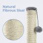 BIGA Cat Scratching Post Claw Scratcher with Sisal Rope and Teaser Ball for Pet 31in