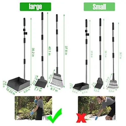 MOICO Dog Pooper Scooper, Extra Large Adjustable Long Handle Pooper