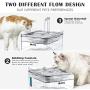 petnf Cat Water Fountain,2021 Upgraded Pet Water Fountain 101oz/3L Automatic Dog Cat Water Dispenser Ultra Quiet Cat Drinking Fountains with 2 Quadruple Filtration Filters & 3 Water Flow Settings
