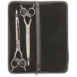ShearsDirect Japanese 440 Stainless Steel Grooming Shear, 8.5-Inch, Straight and Curved